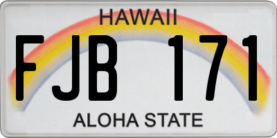 HI license plate FJB171