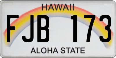 HI license plate FJB173