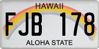HI license plate FJB178