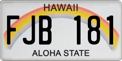 HI license plate FJB181
