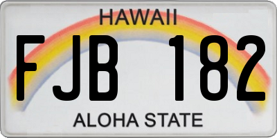 HI license plate FJB182