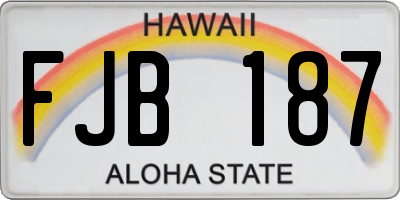 HI license plate FJB187