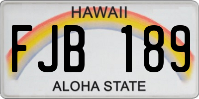 HI license plate FJB189