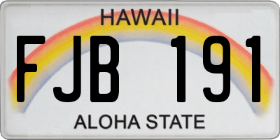 HI license plate FJB191