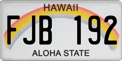 HI license plate FJB192