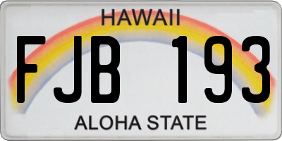 HI license plate FJB193