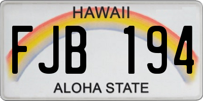 HI license plate FJB194