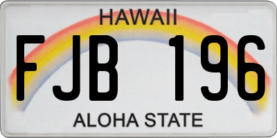 HI license plate FJB196