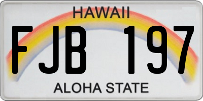 HI license plate FJB197