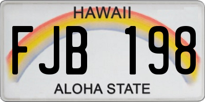 HI license plate FJB198