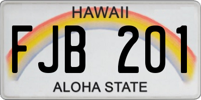 HI license plate FJB201