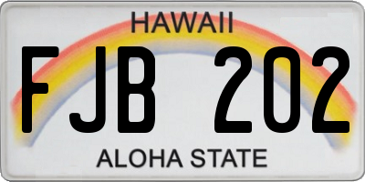HI license plate FJB202