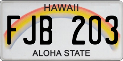 HI license plate FJB203