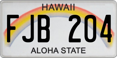HI license plate FJB204