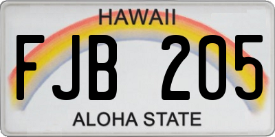 HI license plate FJB205
