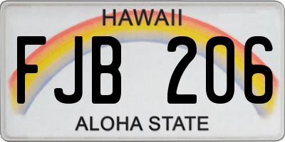 HI license plate FJB206