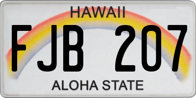 HI license plate FJB207