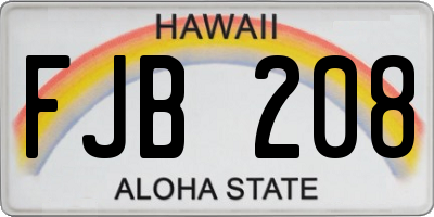 HI license plate FJB208