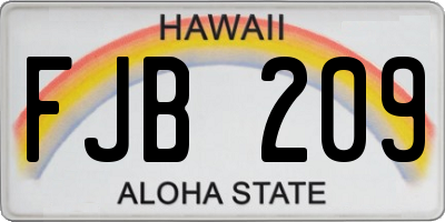 HI license plate FJB209