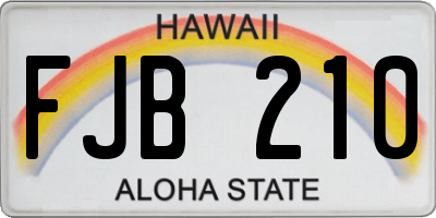 HI license plate FJB210