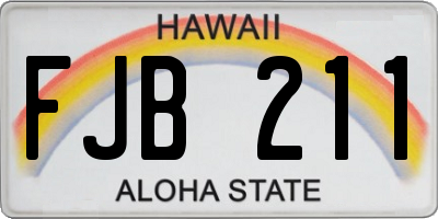 HI license plate FJB211