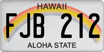 HI license plate FJB212