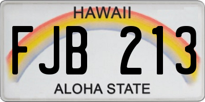 HI license plate FJB213