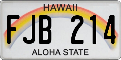 HI license plate FJB214