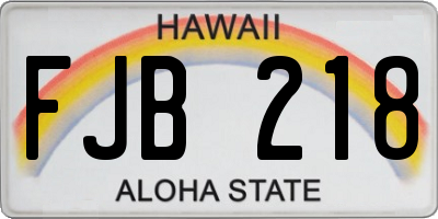 HI license plate FJB218