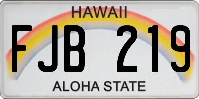 HI license plate FJB219