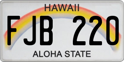 HI license plate FJB220