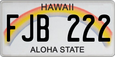 HI license plate FJB222