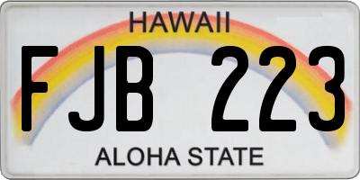 HI license plate FJB223