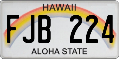 HI license plate FJB224