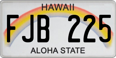 HI license plate FJB225