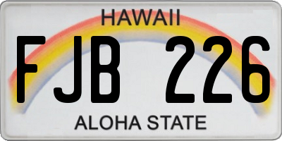 HI license plate FJB226