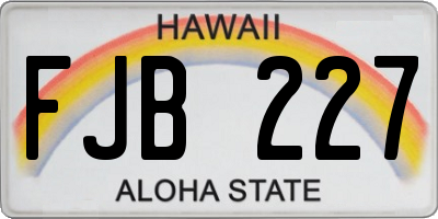 HI license plate FJB227