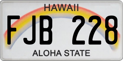 HI license plate FJB228