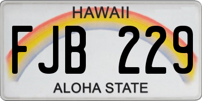 HI license plate FJB229