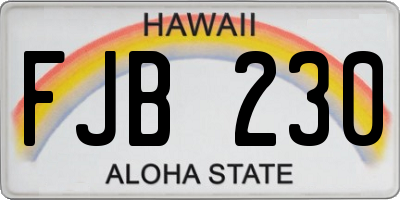 HI license plate FJB230