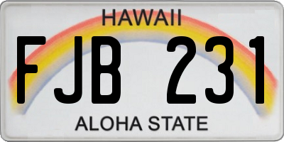 HI license plate FJB231