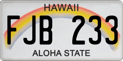 HI license plate FJB233