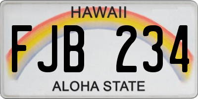 HI license plate FJB234