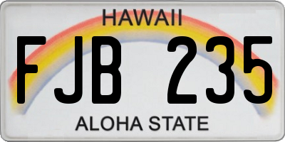 HI license plate FJB235