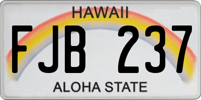 HI license plate FJB237