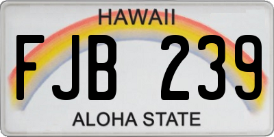 HI license plate FJB239