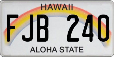 HI license plate FJB240