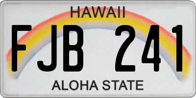HI license plate FJB241