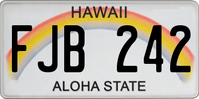 HI license plate FJB242