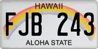HI license plate FJB243